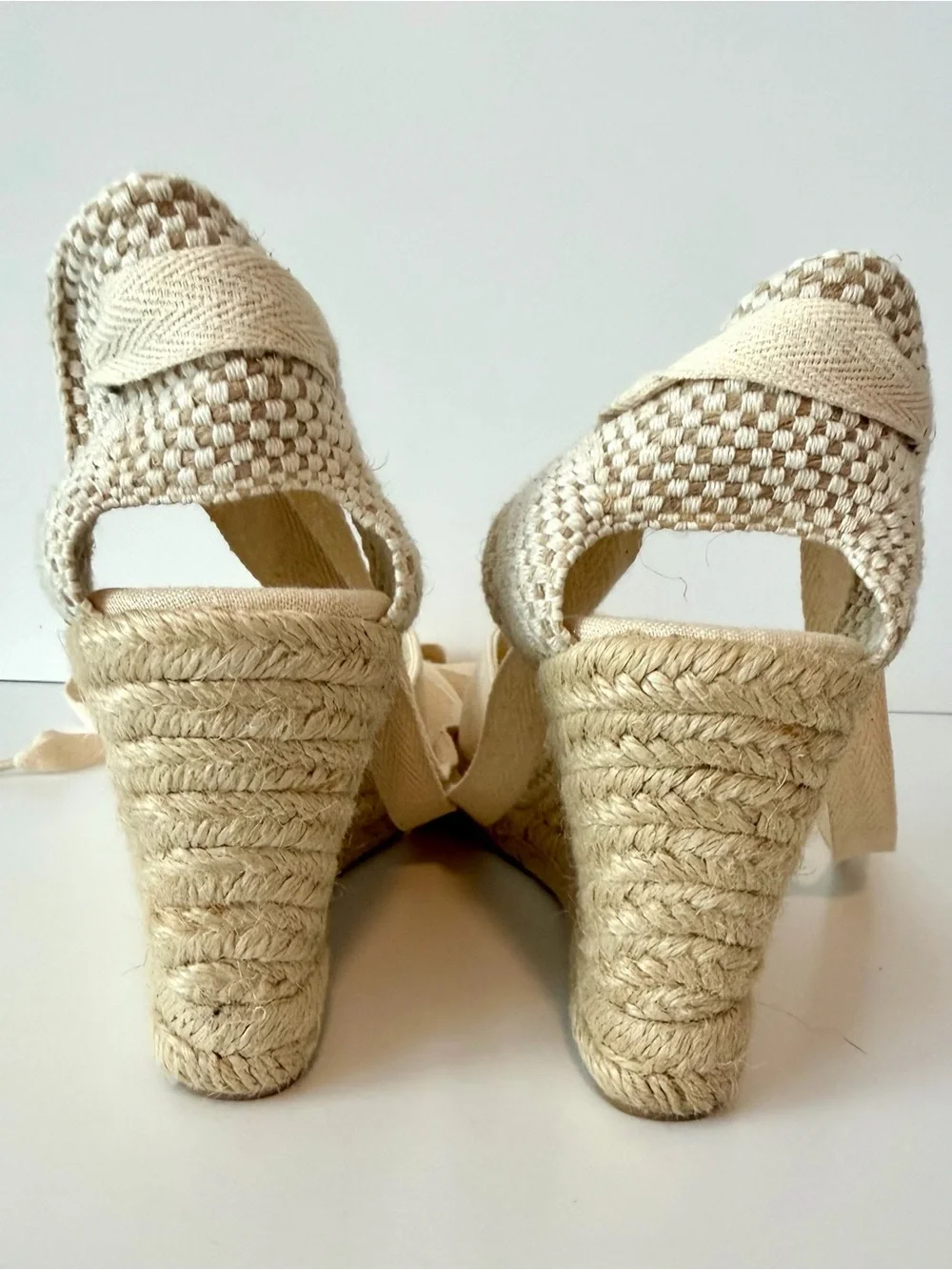 Soludos The Marseille Wedge Espadrille in La Concha Ivory, Size 7